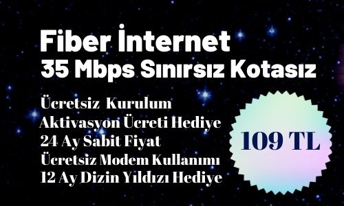 35 Mbps Limitsiz İnternet ve Digiturk Dizinin Yıldızı Paketi 109 TL