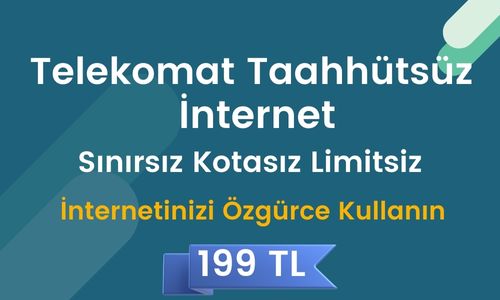 Telekomat 16 Mbps Sınırsız Limitsiz Taahhütsüz İnternet 199 TL